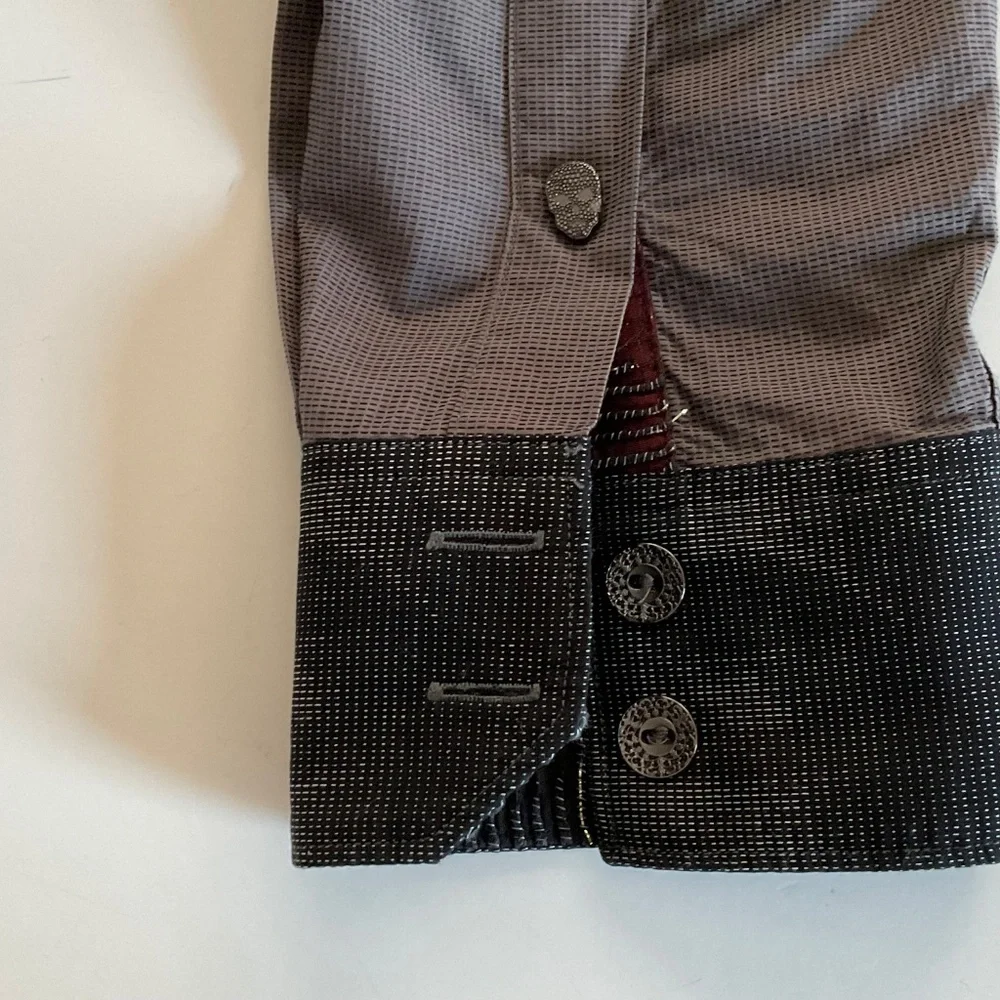 Robert Graham The Mask Shirt 2XL Black/Gray Limited Edition Tribal Mask Beaded - Picture 9 of 11